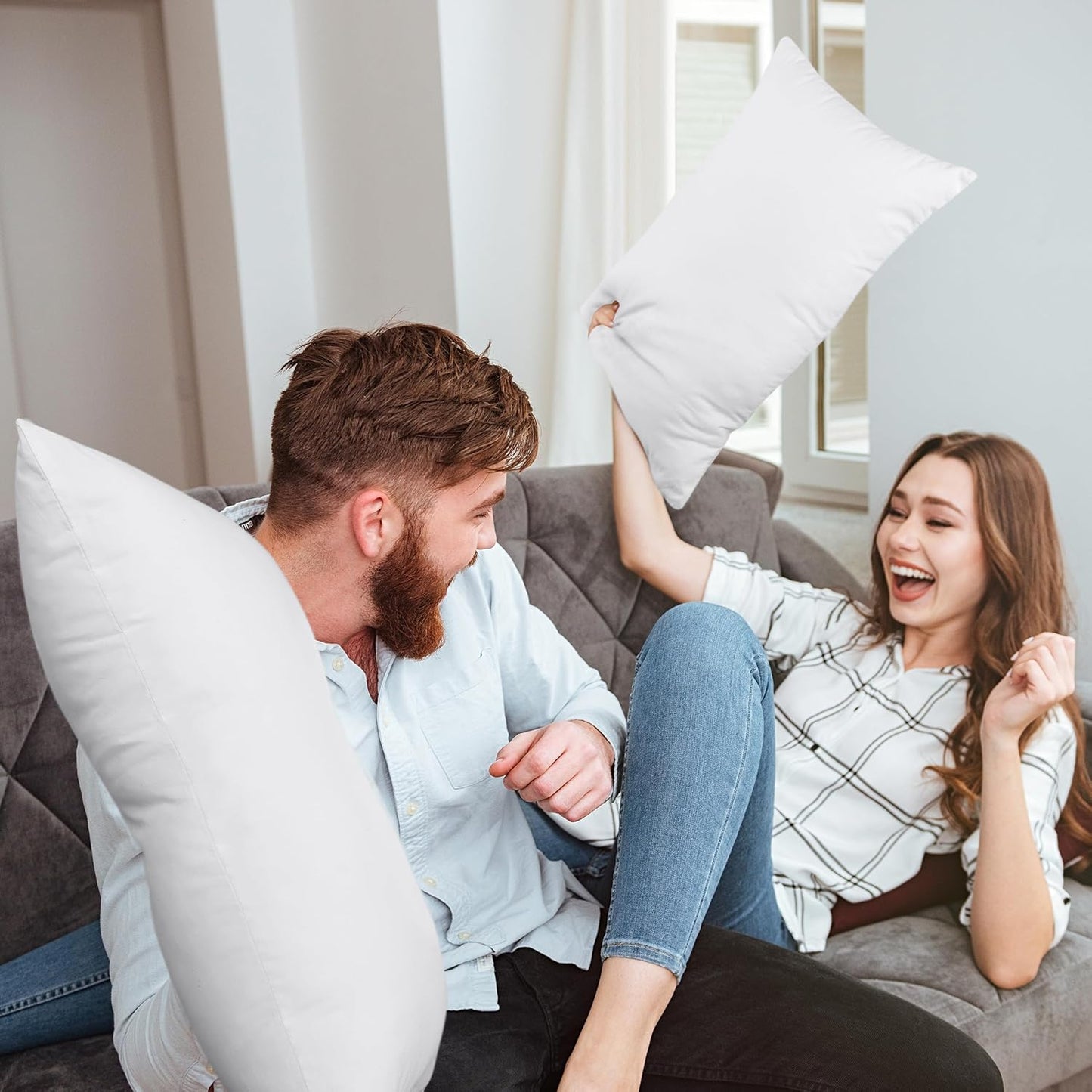 Utopia Bedding Pillow Inserts 16x24 - Set of 2 White Decorative Cushions for Sofa & Bed - Soft & Fluffy