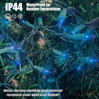 HISHINY Christmas Lights - 100 Count Blue String Lights for Indoor/Outdoor Decor | UL Certified, 21 Feet