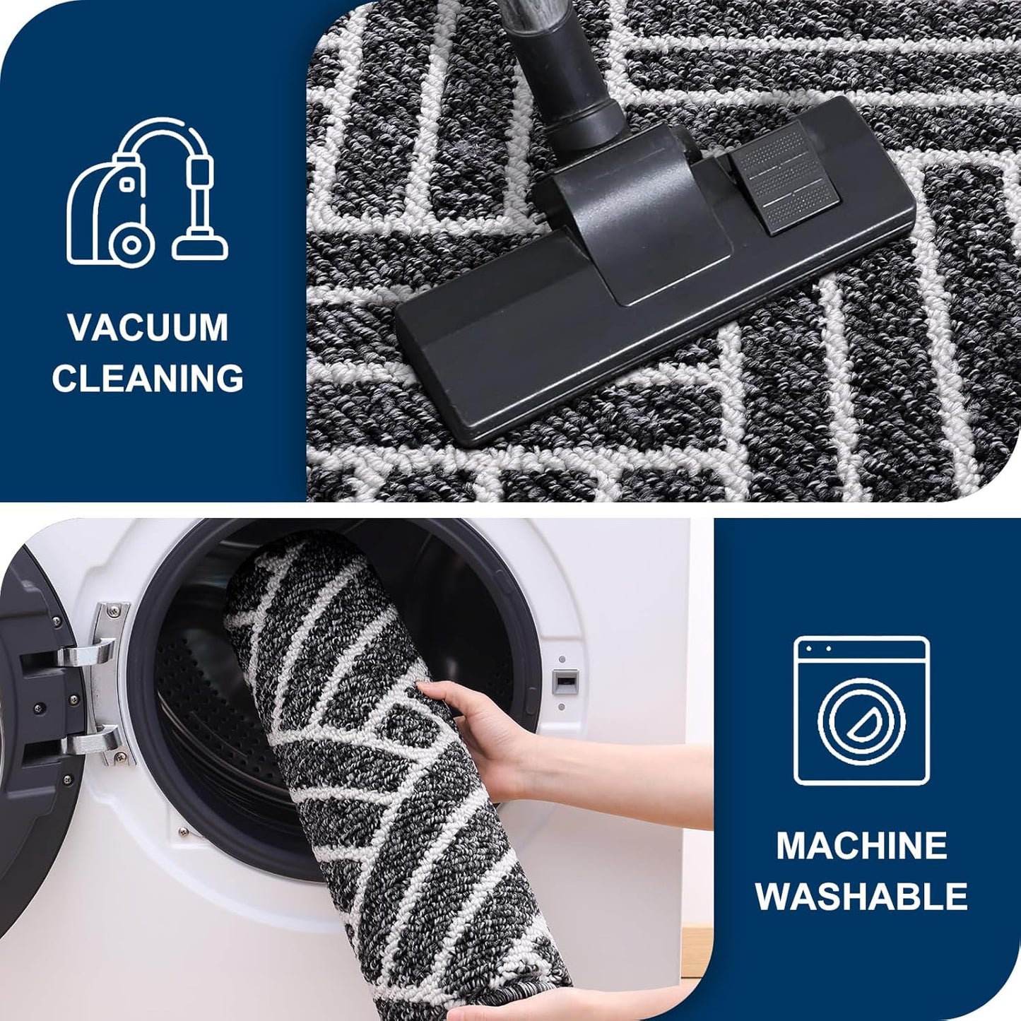 OLANLY Indoor Door Mat - Dirt Resistant & Absorbent | Non-Slip Rubber Backing, 32x20 Inch, Black