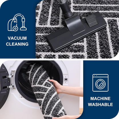 OLANLY Indoor Door Mat - Dirt Resistant & Absorbent | Non-Slip Rubber Backing, 32x20 Inch, Black