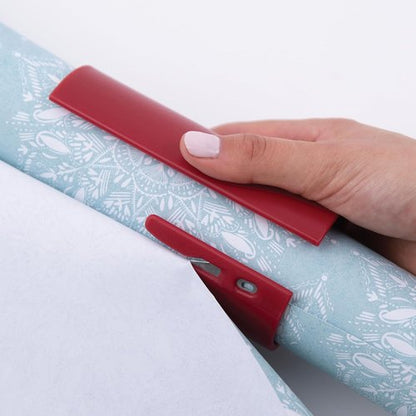 Little ELF Wrapping Paper Cutter - 2-Pack Red Gift Wrap Tool | Made in USA | Perfect for Easy Gift Wrapping