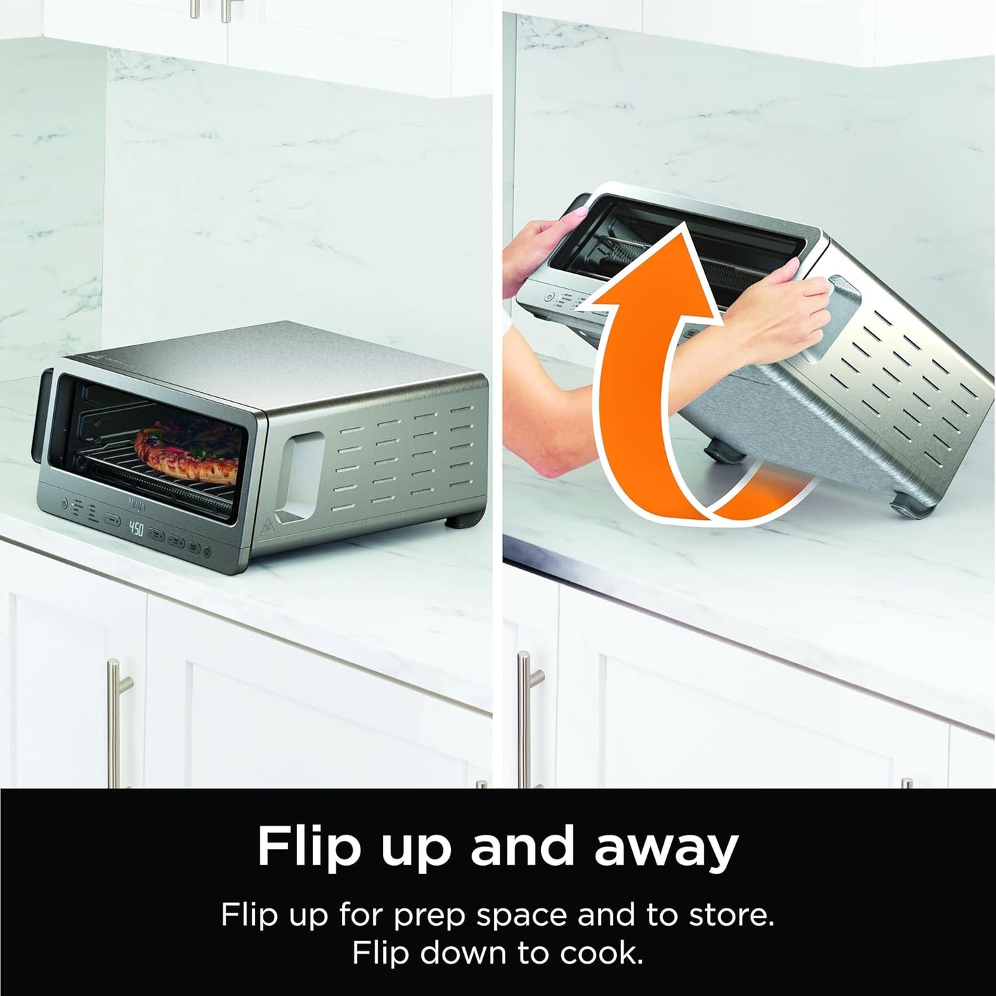 Ninja Air Fryer Toaster Oven Combo - 8-in-1 Versatile Cooking | Space-Saving Flip Up Design | 1800 Watt Stainless Steel
