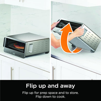 Ninja Air Fryer Toaster Oven Combo - 8-in-1 Versatile Cooking | Space-Saving Flip Up Design | 1800 Watt Stainless Steel