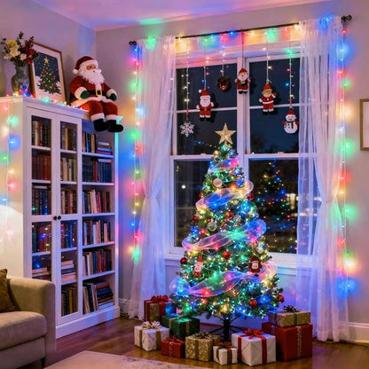 JMEXSUSS 100 LED Multicolor Christmas Lights - 8 Modes, 33ft Clear Wire for Indoor/Outdoor Use