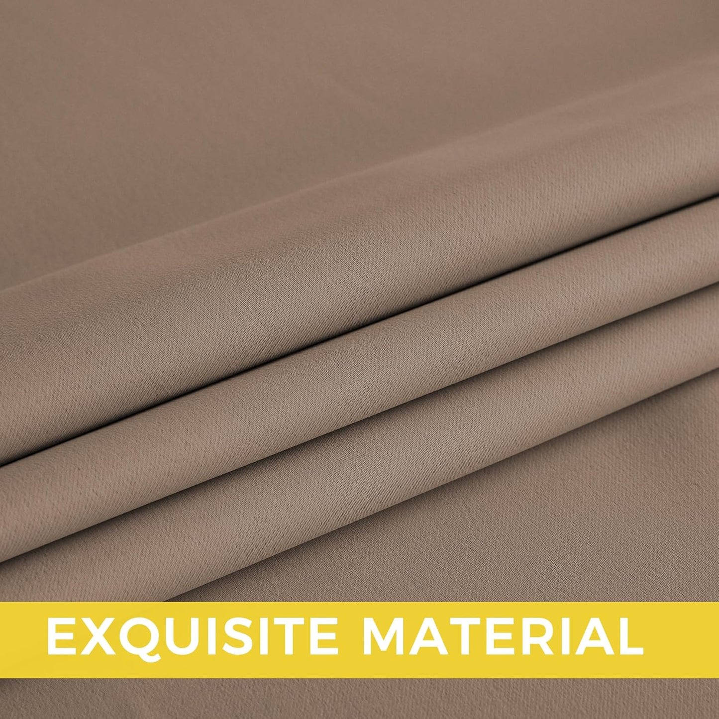 NICETOWN Room Darkening Curtains - 2 Panels in Cappuccino | W52 x L84 for Enhanced Privacy