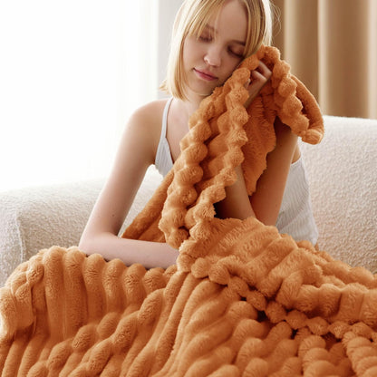 Bedsure GentleSoft Orange Fall Throw Blanket - Cozy 50x60 Inch Soft Blanket for Couch & Girls