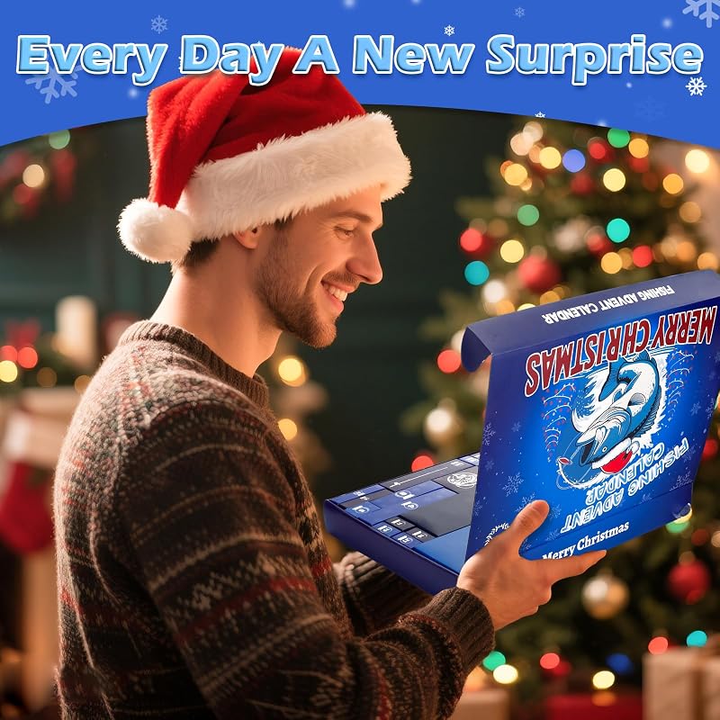 Fishing Advent Calendar 2025 - 24 Day Gift Kit for Fishing Lovers