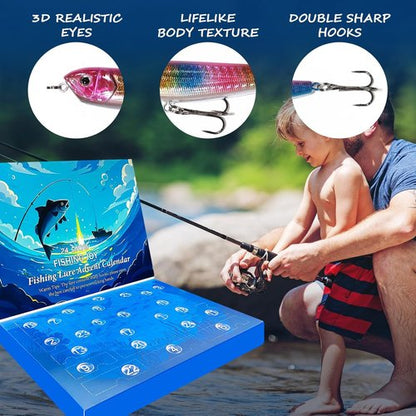 Fishing Advent Calendar 2025 by [Brand Name] - 24 Days of Fishing Lures & Tackle Set | Perfect Xmas Gift for Men & Teens