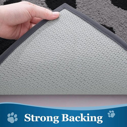 Buganda Dog Door Mat - Absorbent Mud Trapper for Indoor Use | Non-Slip, Washable, Grey (48x30 Inches)