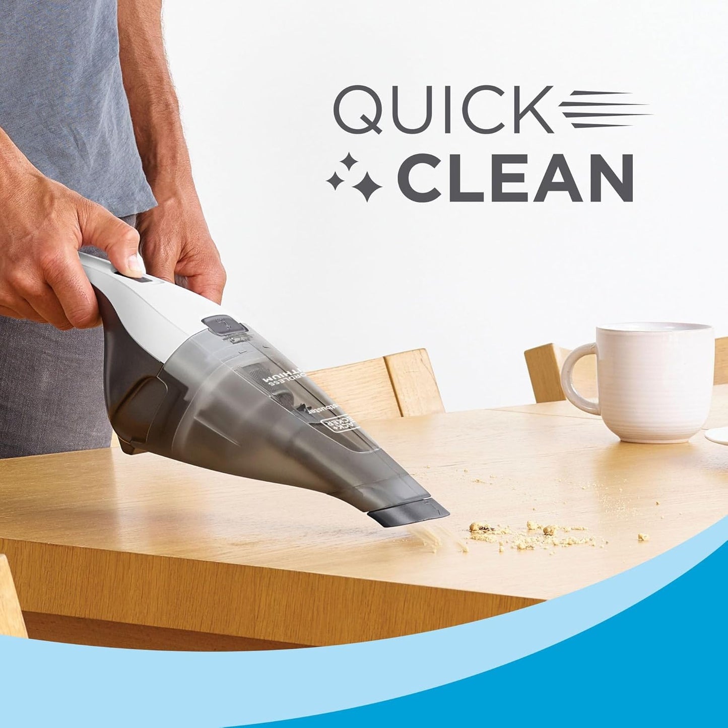 BLACK+DECKER Cordless Handheld Vacuum - Powerful Portable Car Vacuum with Strong Suction | QuickClean, Rechargeable