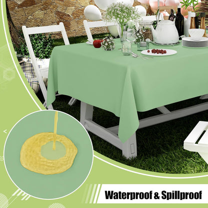 Smiry Disposable Tablecloths - Waterproof Plastic Covers for Parties | 54 x 108 Inch | Sage Green - 3 Pack