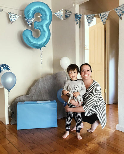 Pearlescent Blue 40-Inch Number 1 Balloon - Perfect First Birthday Decoration for Boys & Girls