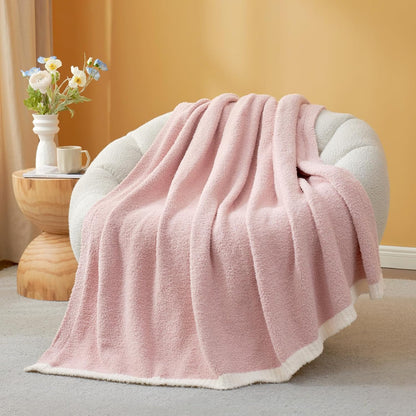 Snuggle Sac Ultra Soft Throw Blanket - Reversible Pink Microfiber | Cozy 50x60 Inches for Couch & Bed
