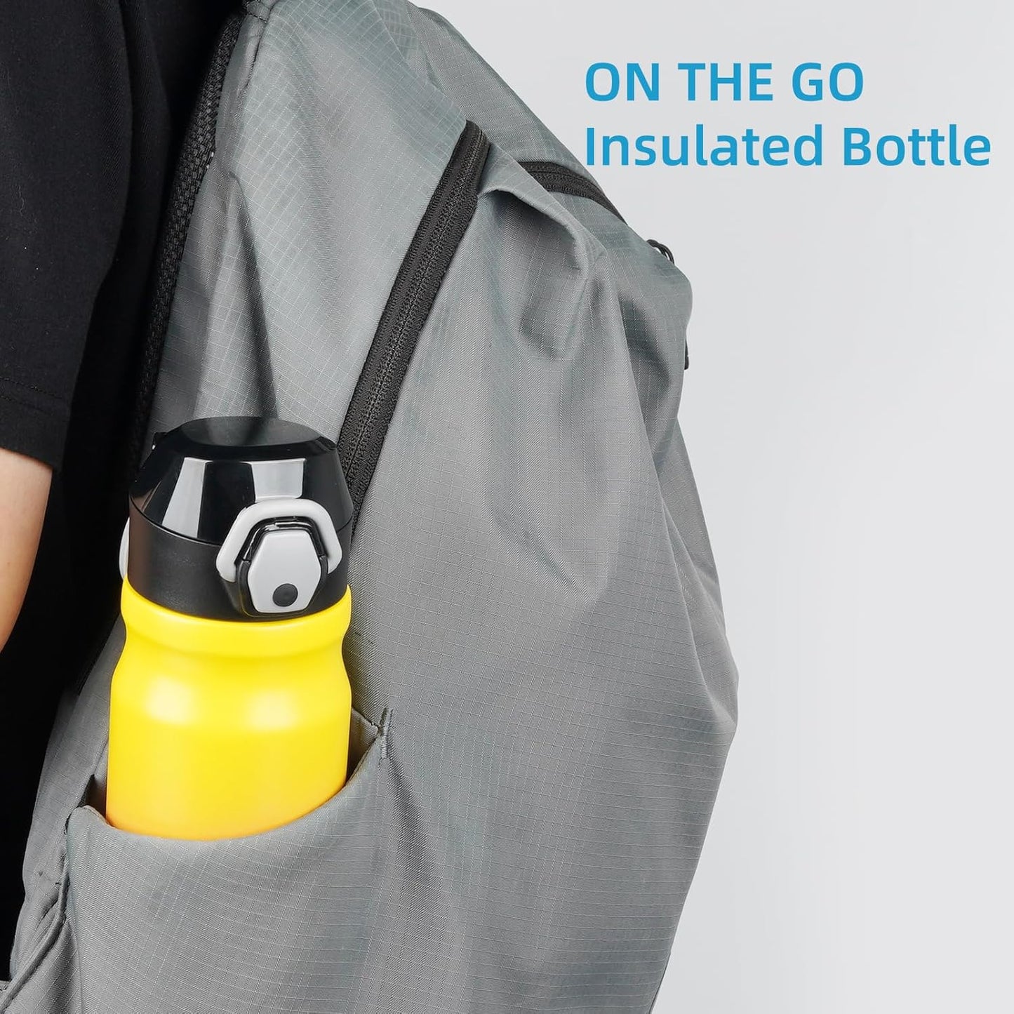 Skiennix Insulated Water Bottle - 18 oz Stainless Steel Flask with Straw & Carry Loop | Leak-Proof Rainbow Design