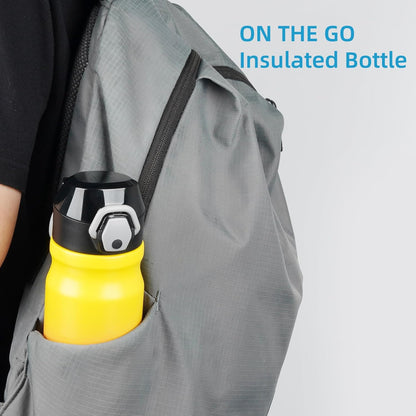 Skiennix Insulated Water Bottle - 18 oz Stainless Steel Flask with Straw & Carry Loop | Leak-Proof Rainbow Design