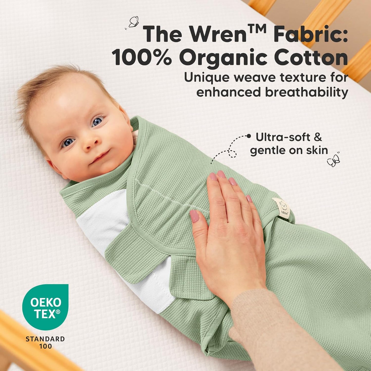 Willow Organic Swaddle Wraps - 3-Pack Baby Sleep Sacks for Newborns 0-3 Months, Soft & Snug Design