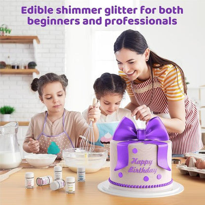 Edible Glitter by Halloween | Food-Grade Sparkling Dust for Cupcakes, Cookies & Drinks - Purple