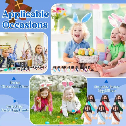 Bememo Mini Rubber Jesus Figures - 25 Pcs Original Design for Religious Party Favors & Baptism Gifts