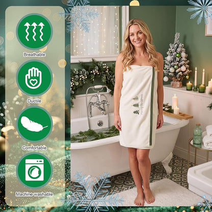 Peryiter 6 Pack Christmas Tree Towel Set - Embroidered Cotton Bath, Hand & Washcloths (Variation: Christmas Tree)