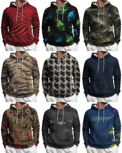 MARSVOVO Fashion Casual Mens Hoodies Pullover Drawstring Loose Fit Long Sleeve Plus Size Classic Graphic Comfy Sweatshirt Basic Soft Winter Spring Fall Hoodies with Pocket Simple Blue,S