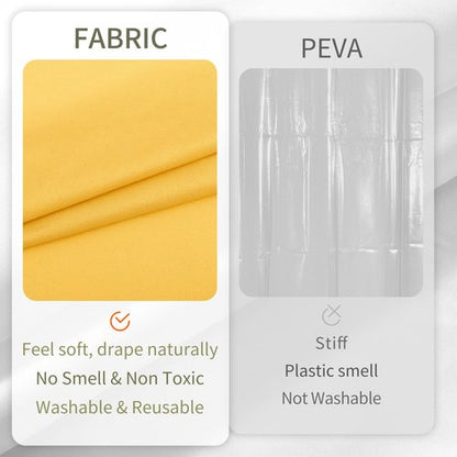 ALYVIA SPRING Yellow Shower Curtain or Liner with 3 Magnets - Soft Hotel Quality Fabric Shower Curtain for Bathroom, Light-Weight & Machine Washable - Standard Size 72x72, Mustard Yellow