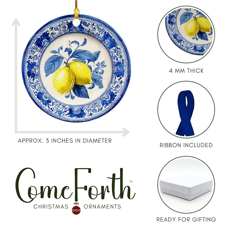 Amalfi Coast Ornament - Ceramic Sorrento Lemons Christmas Keepsake