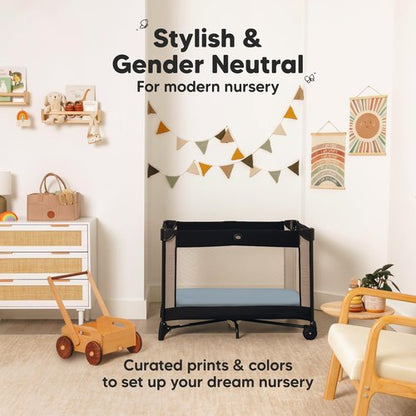 Pack and Play Sheets Fitted - 2-Pack Mini Crib Sheets for Pack N Play Mattress 38x26, Soft & Cozy, Neutral Toddler Playard Bedding, Snug Fitted Mini Baby Crib Mattress Cover Boy, Girl (Steel)