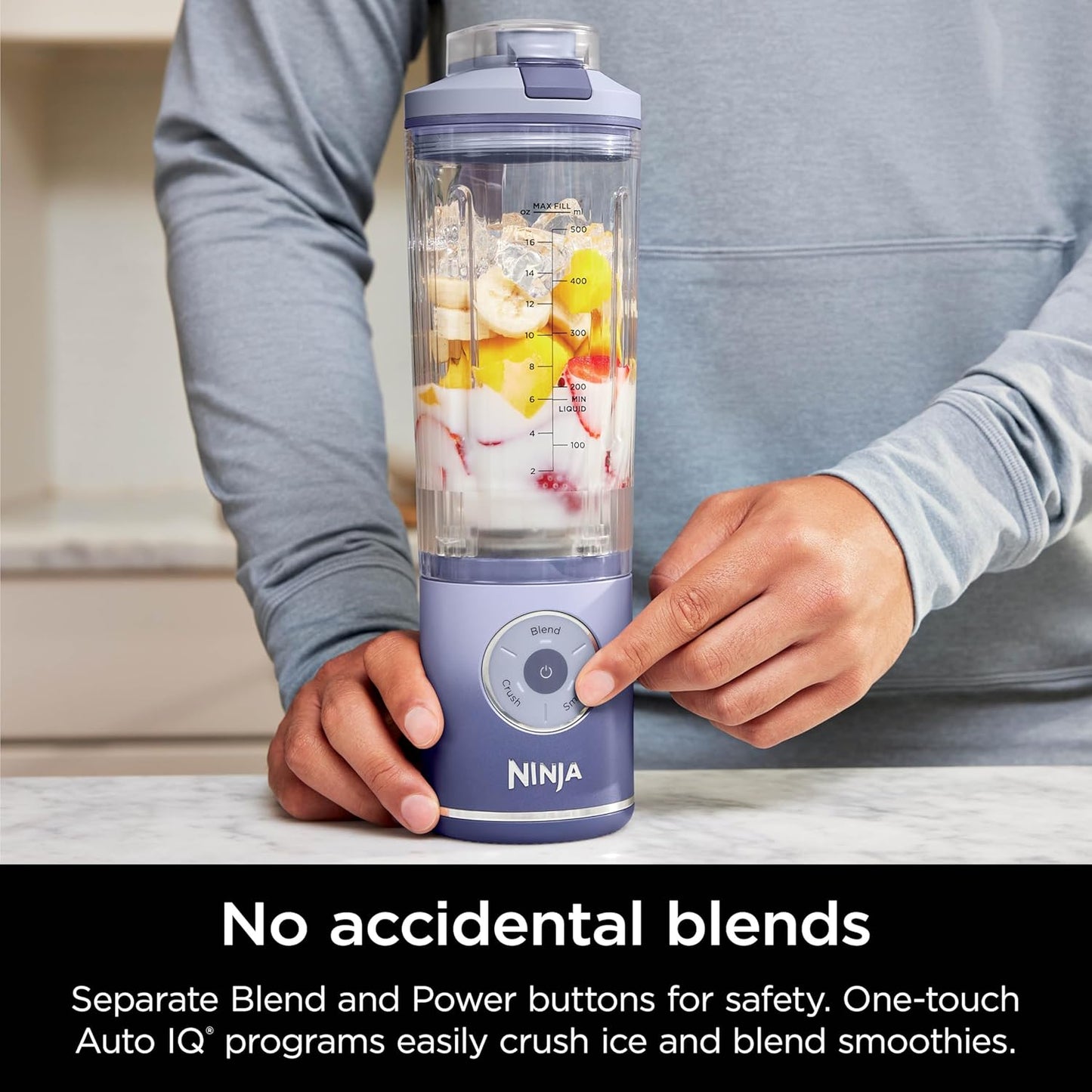 Ninja BC251LD Blast Max Cordless Blender - Smoothies, Ice Crush, 22 oz Twist & Go Vessel, Lavender - Certified Refurbished