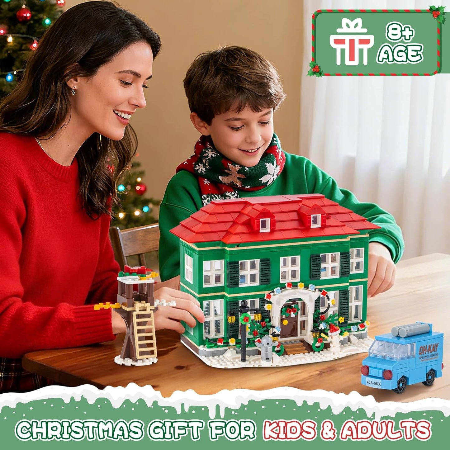 Skiennix Christmas House Building Set - 1187PCS Light-Up Holiday Kit for Adults & Movie Fans