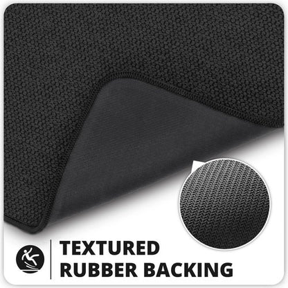 Bosap Bath Mat,Ultra Thin Bathroom Runner Rugs,Large Bath Mats for Bathroom,Quick Dry,Non-Slip,Machine Washable,Low Pile,Bath Rug,Shower Outside,Sink,Home Decor Accessories.Black,2'x3'(24x36inch)
