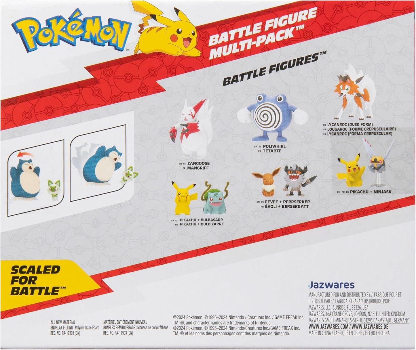 Pokemon Battle Figures - Sprigatito (2-Inch) & Snorlax (4.5-Inch) Ready for Action