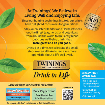 Twinings Lemon & Ginger Herbal Tea 72 K-Cup Pods for Keurig, 12 Count (Pack of 6), Tangy & Spicy, Naturally Caffeine-Free, Enjoy Hot or Iced