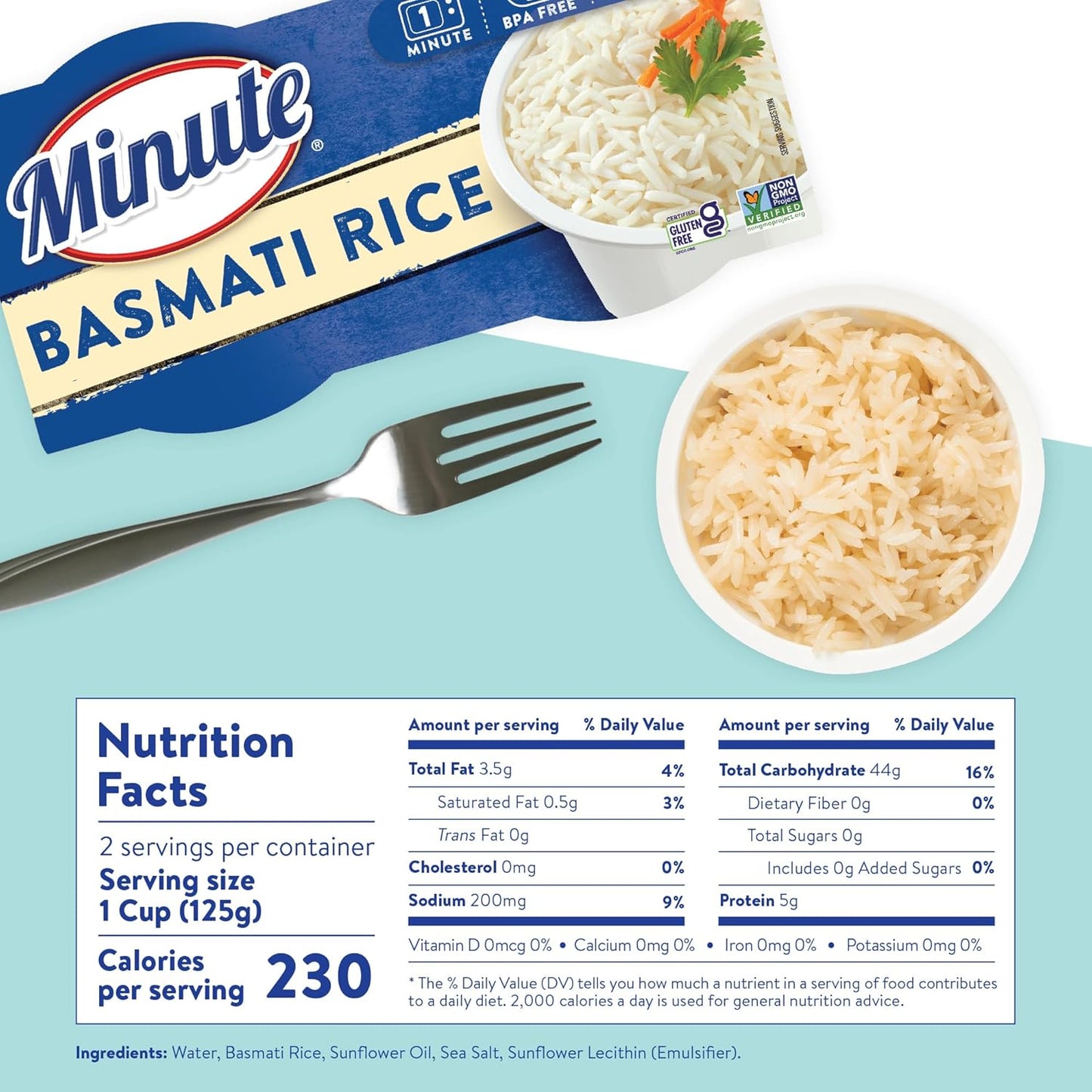 Minute Ready-to-Serve Basmati Rice Cups - Microwavable 8.8-Ounce Pack of 8 for Quick Meals