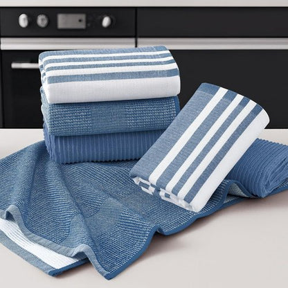 Homaxy Premium Kitchen Towels - Soft & Absorbent 380 GSM Cotton Dish Towels | 6 Pack, Navy Blue (18” x 28”)