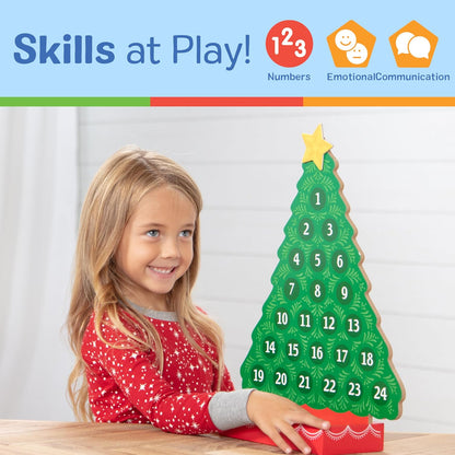 Melissa & Doug Wooden Advent Calendar - Countdown to Christmas with Magnetic Tree & 25 Magnets