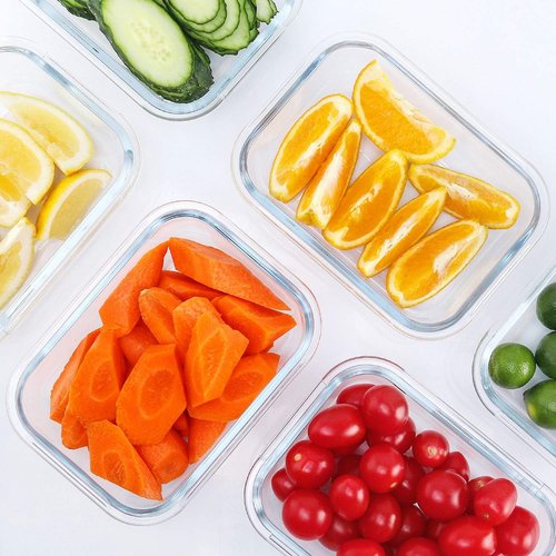 M MCIRCO 22 Oz Glass Meal Prep Containers - 10-Pack Food Storage with Lids | Microwave & Oven Safe (Gray)