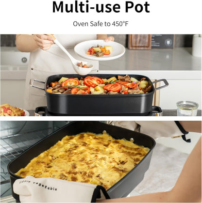 Slow Cooker 10-Quart - PFOA-Free Ceramic Coating & Oven Safe to 450°F | Ideal for Family Gatherings