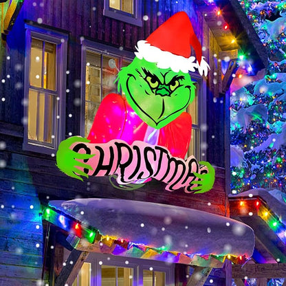 4.5ft Christmas Inflatable Monster with Built-In LED Lights - Outdoor Yard Decoration