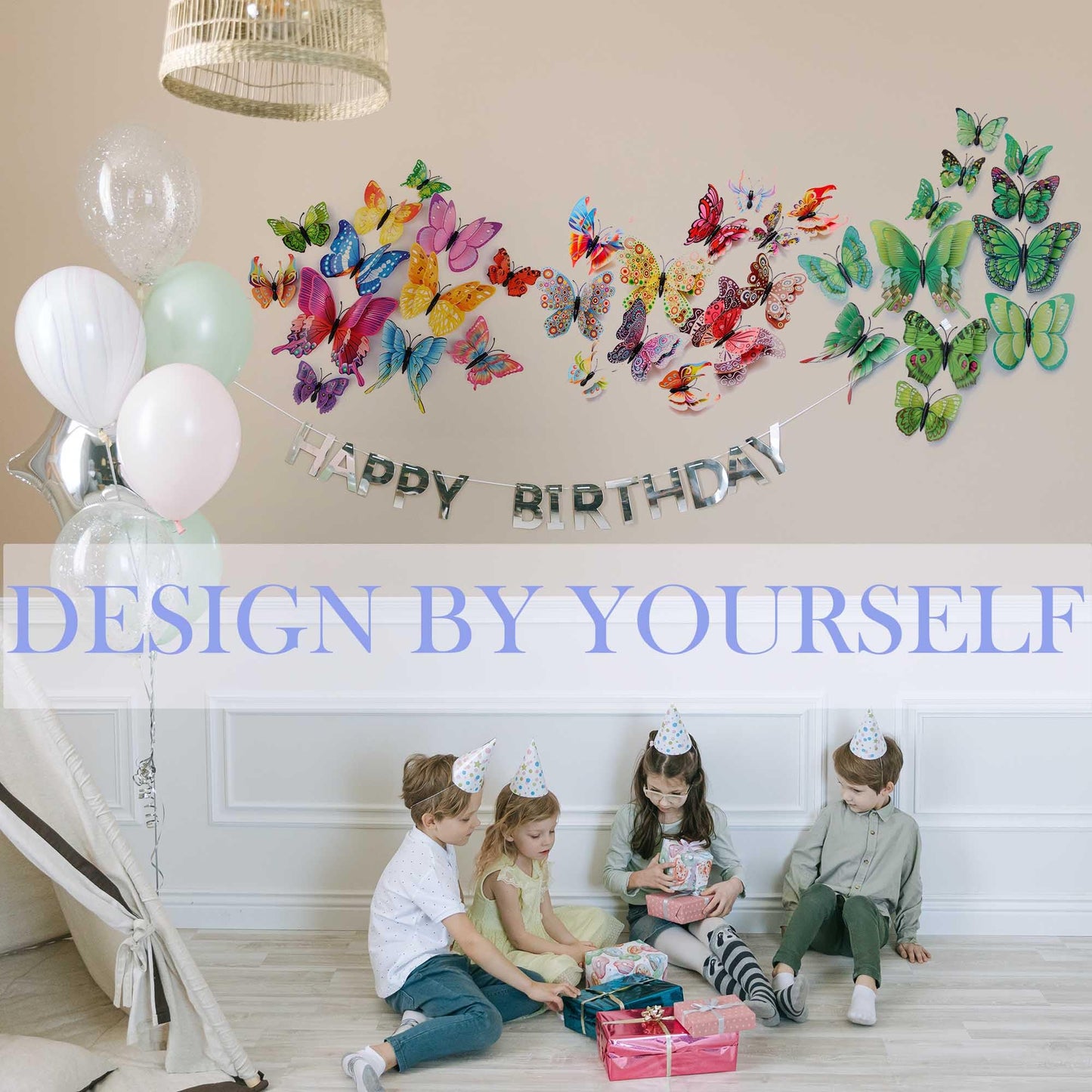 OPSEAM Butterfly Wall Decor 24/48 PCS, 3D Butterflies Stickers for Party Decorations with Magnets (Circl, 24)
