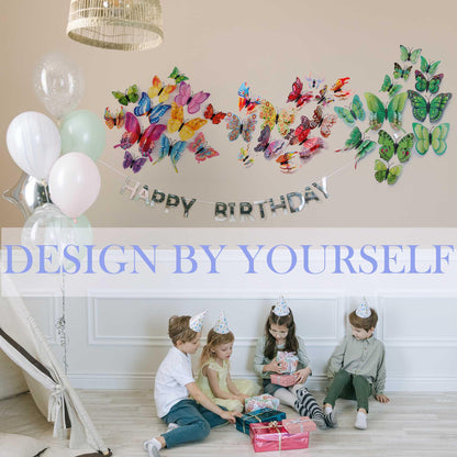 OPSEAM Butterfly Wall Decor 24/48 PCS, 3D Butterflies Stickers for Party Decorations with Magnets (Circl, 24)