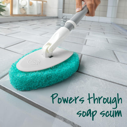 Scotch-Brite Extendable Tub & Tile Scrubber Kit, Includes 1 Handle and 3 Non-Scratch Scrubber Pads