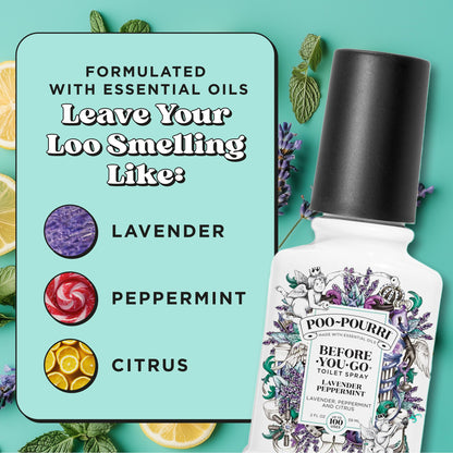 Poo-Pourri Before-You-Go Toilet Spray, Lavender Peppermint, 2 Fl Oz - Lavender, Peppermint and Citrus
