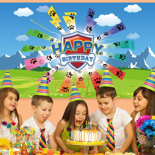 Dog Paw Birthday Banner - Giant 70.8x43.3 Inch Decoration for Baby & Kids Parties