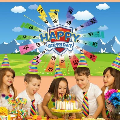 Dog Paw Birthday Banner - Giant 70.8x43.3 Inch Decoration for Baby & Kids Parties
