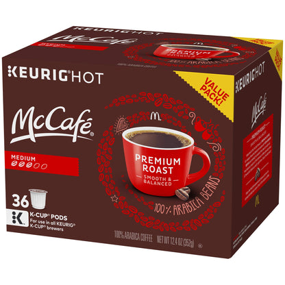 McCafé Premium Roast, Keurig Single Serve K-Cup Pods, Medium Roast Coffee Pods, 36 Count