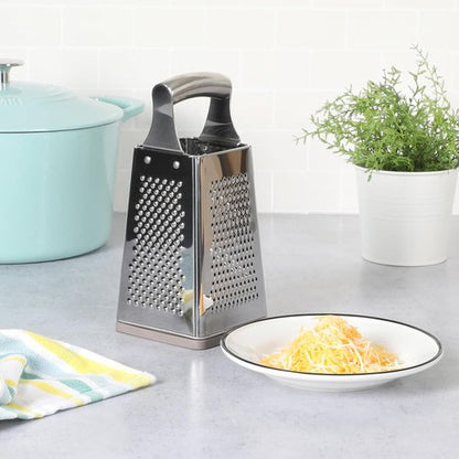 Martha Stewart Sprucedale 9.5-Inch Stainless Steel Box Grater - Versatile 4-Sided Kitchen Tool for Cheese & Food Prep