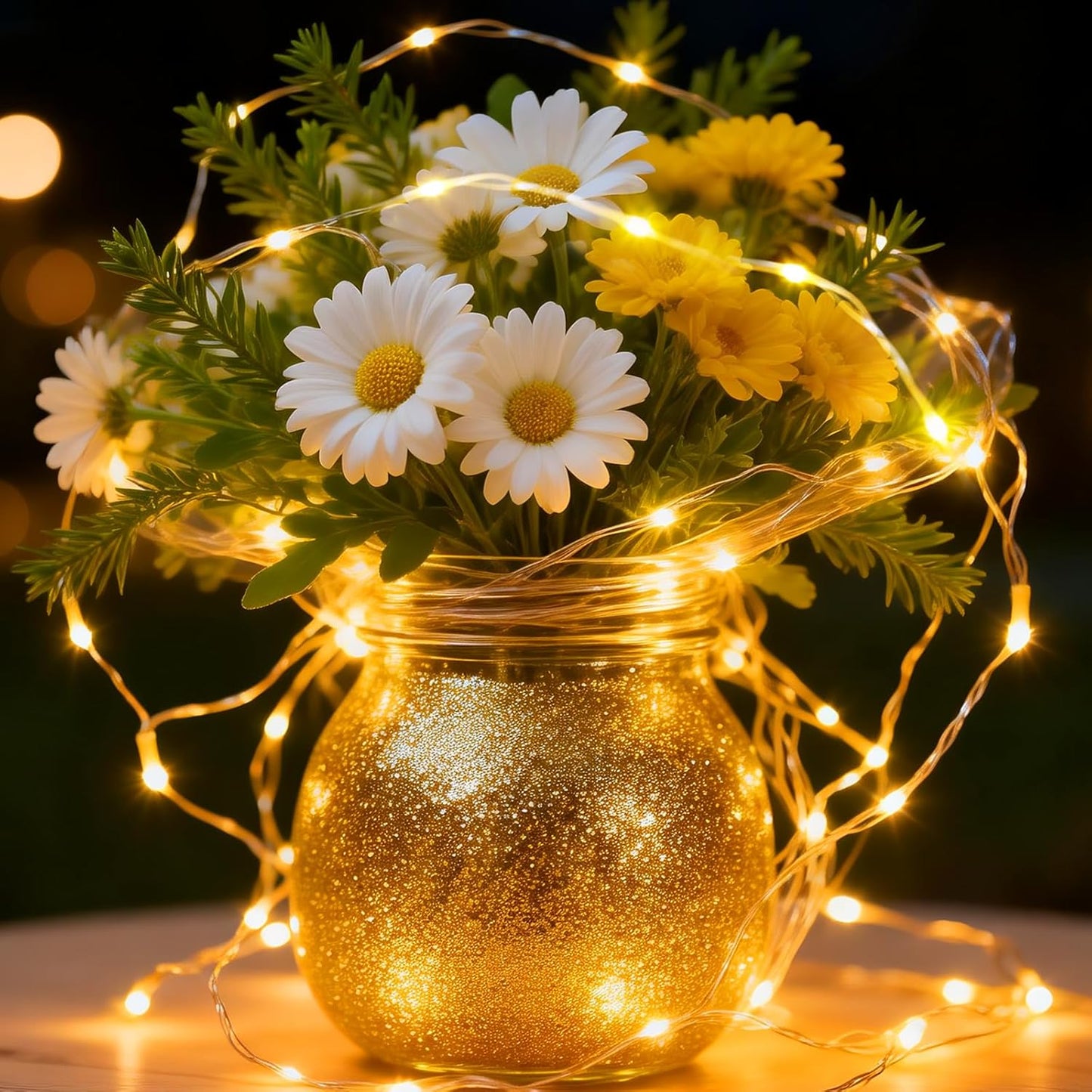 Skiennix Fairy String Lights - 16ft 50 LED Copper Twinkle Lights with Remote & Timer | Waterproof for Indoor & Outdoor Decor