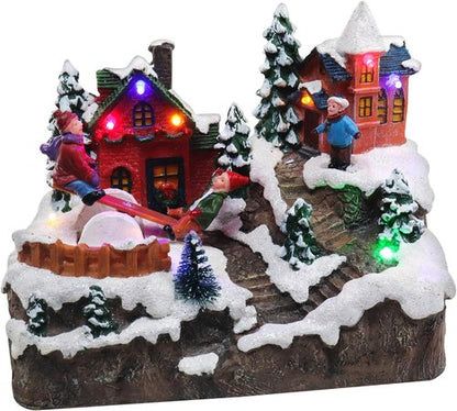 Christmas Village Rocking Seesaw - Animated Pre-Lit Winter Snow Town Decor | Ideal for Holiday Displays
