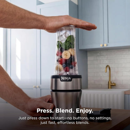 Ninja BN301 Nutri-Blender Plus - Compact Personal Blender with 900W Motor & 3 To-Go Cups | Silver