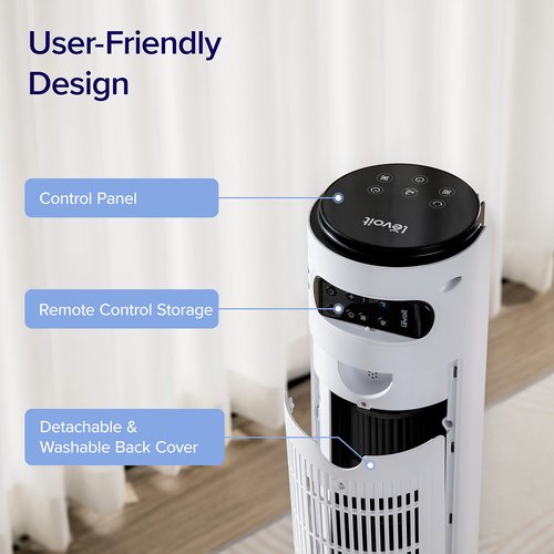 LEVOIT Classic 42inch Tower Fan for Home, 1252 CFM Powerful Home Fans that Blow Cold Air, 25dB Mute for bedroom sleep, 90° L&R, 60° U&D Oscillation, 12H Timer, 12-Speed and 4-Mode with sensor, Remoter